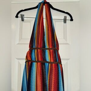 Judith March Multi Color Gauze Halter Dress